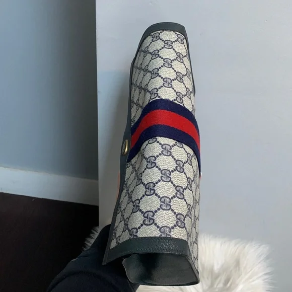 Authentic and vintage navy blue Gucci Ophidia Sherry Line XL clutch - Picture 7 of 17